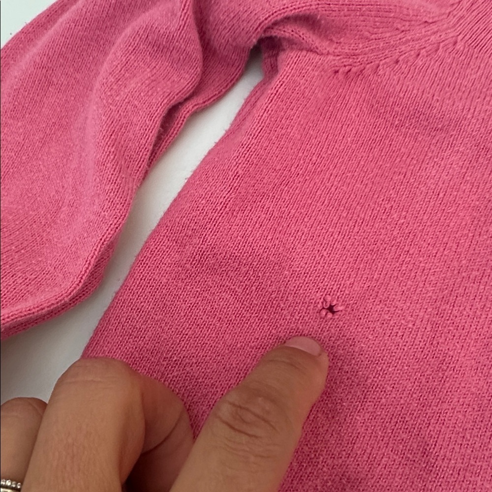 Kate spade Pink Kids Jacket with Black Trim 6 ** small hole - Picture 2 of 2